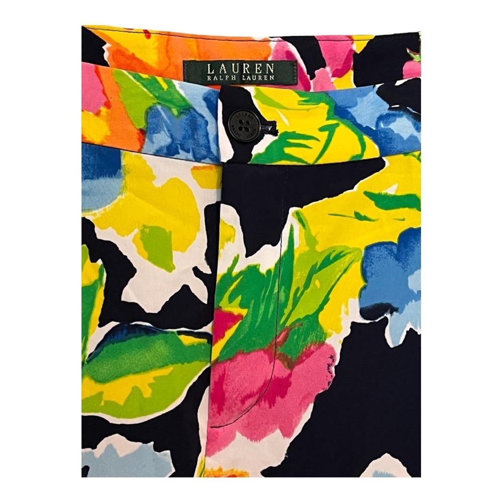 RALPH LAUREN COLORFUL FLORAL WIDE LEG PANTS BRIGHT WOMEN'S SIZE 14W - Picture 3 of 8